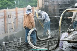 Gunite process during pool construction